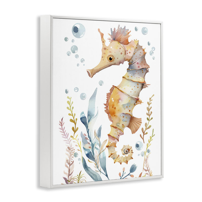 Hippocampe doux sous l'eau, estampe numérique par Franklyn Gregory, H 20 po x l 16 po