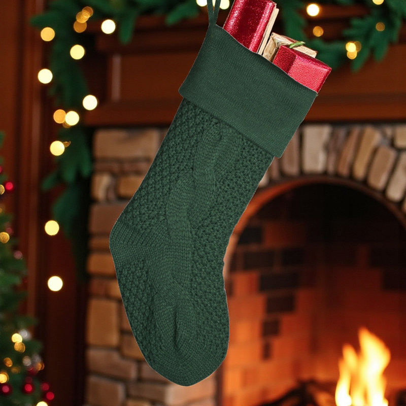 Chaussette de Noël personnalisable Personalized Mall Emerald, Vert