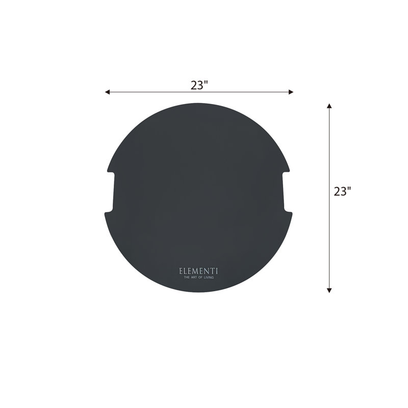 Elementi - Couvercle de table de feu Pacaya en acier inoxydable | Gris foncé | Cercle | 23 x 23, Noir