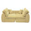 Canapé tissé à compression en chenille rayée, canapé compact à rangée droite avec éponge haute densité, canapé économiseur d'espace requis sans assemblage pour salon, appartement, bureau (rayure Bumblebee)