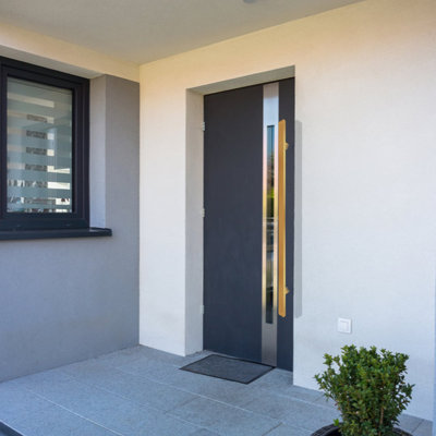 Poignée de porte longue, poignée d'entrée en forme de «H» carrée, acier inoxydable 304