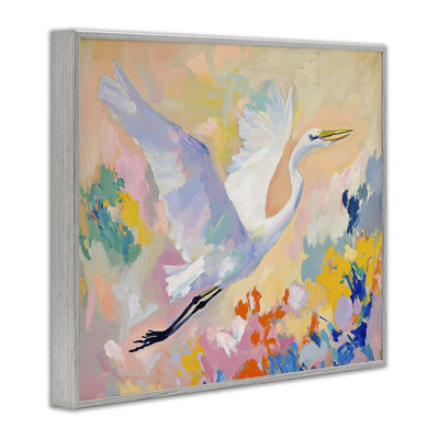 Heron & Abstract Botanicals Framed Giclee Art by Ramona Murdock
