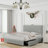 Upholstered Platform Storage Bed Frame With Galaxy Projector, 4 Dustproof Storage Drawers, Adjustable Vintage Nailhead Trim Headboard-332218036-321038625