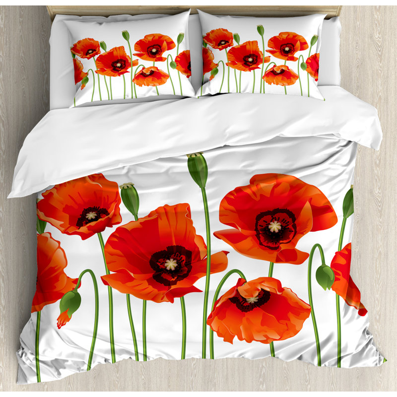 Floral Traditional Floral Duvet Cover, King