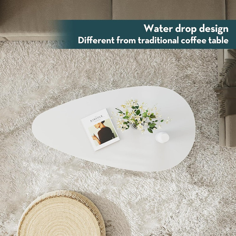 Table basse moderne moderne avec tables ovales blanches pour le salon