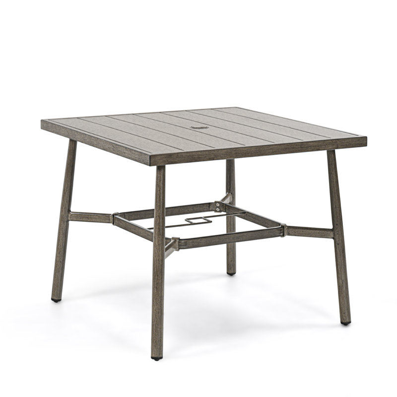 Table de salle à manger d'extérieur carré L 35,4 po x l 35,4 po Bajro, Gris, Gris