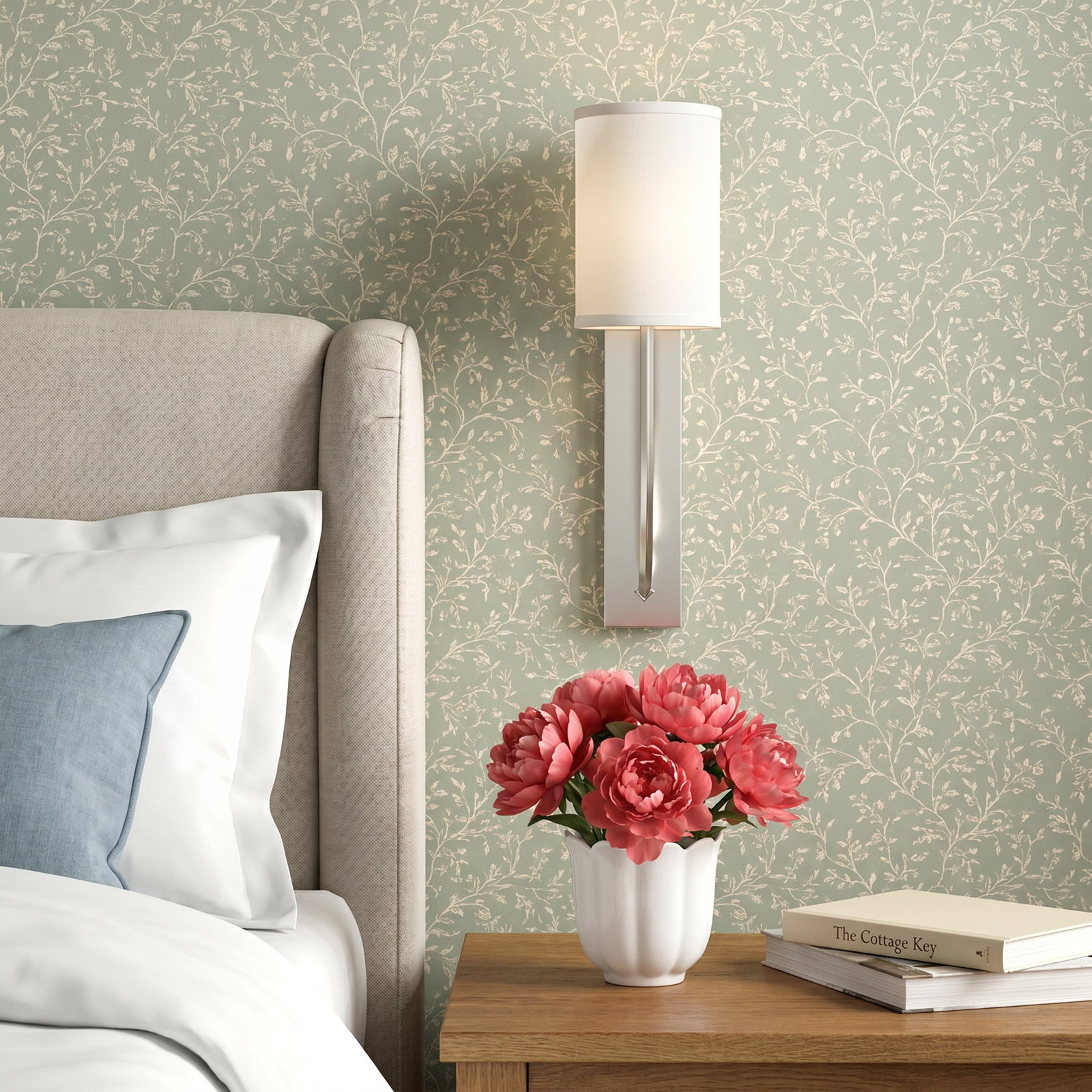 Ansted Single Light Armed Sconce, Polished Nickel
