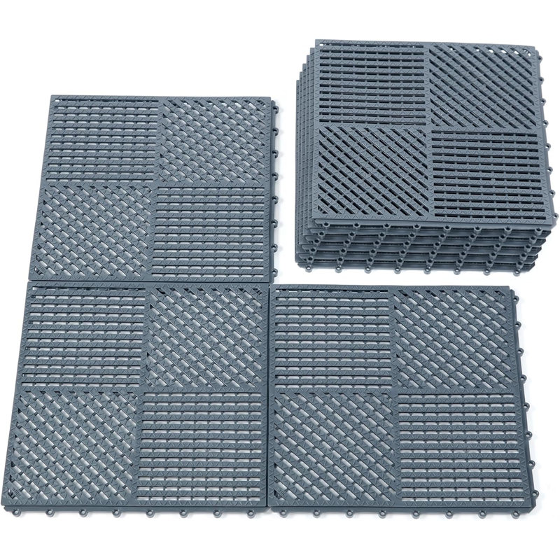 Ensemble de 9 tapis de douche modulaires pour l'extérieur 12 po x 12 po