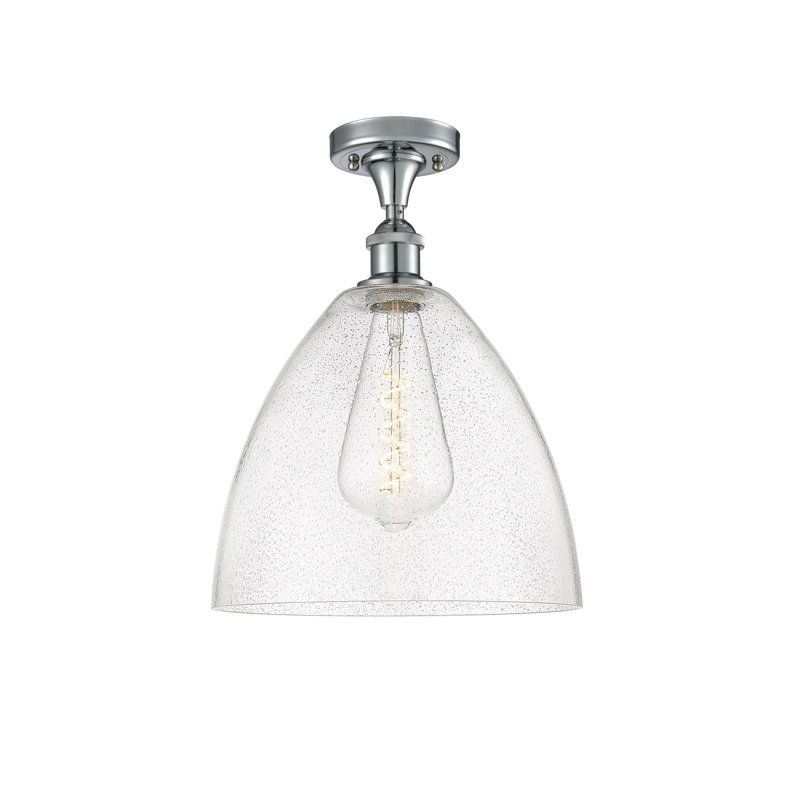 Plafonnier semi-encastré 9 po Aloisa, H 14,75 po x l 12 po x P 12 po, Chrome poli