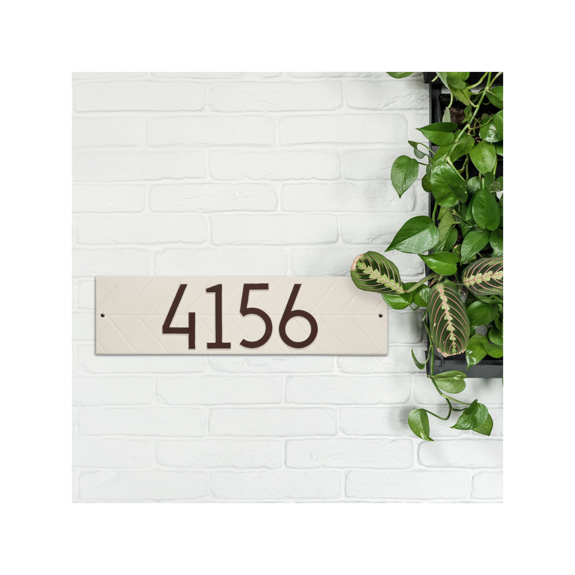 Mid-century Modern Herringbone Wall Plaque, Coastal Clay, Yes