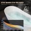 Baignoire autoportante de 60 po en acrylique, baignoire autoportante avec drain chromé Toe-Tap et trop-plein rainuré classique, certifié Cupc, blanc brillant