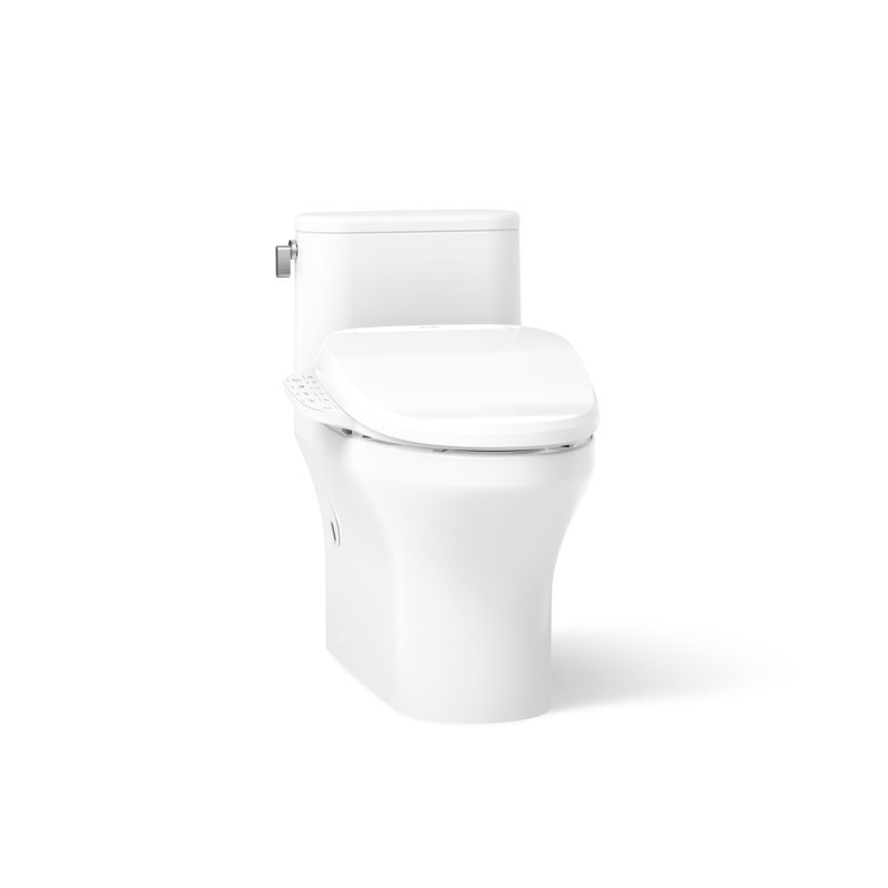 Spacity Hidden Cord One-Piece Compact Elongated Toilet With Skirted Trapway, 1.28 Gpf (Seat Not Included)
