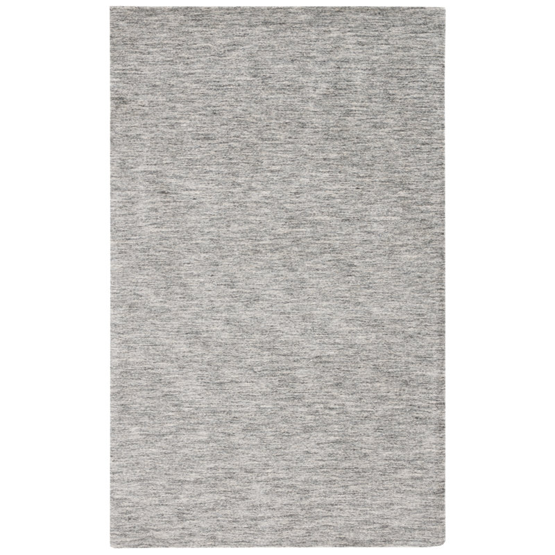 Froelich Handloomed Wool Cotton Rug in Gray, Rectangle 4' x 6'