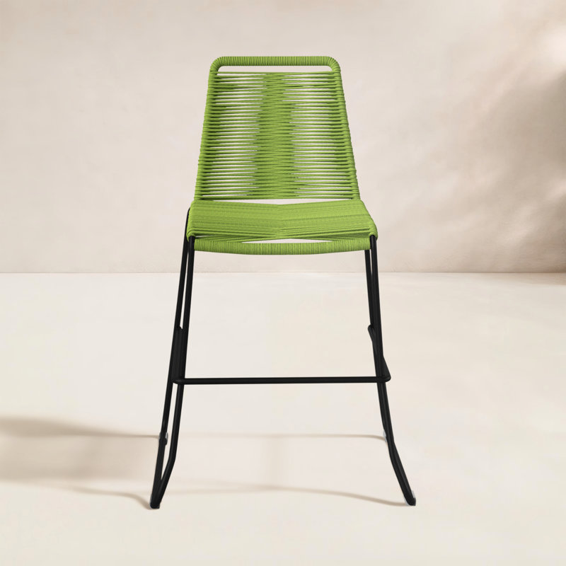 Barclay Outdoor Bar Stool, Green, Counter Stool (26" Seat Height)