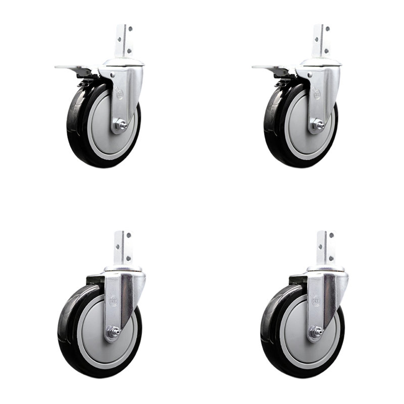 4 Piece Poly Caster Set, Black