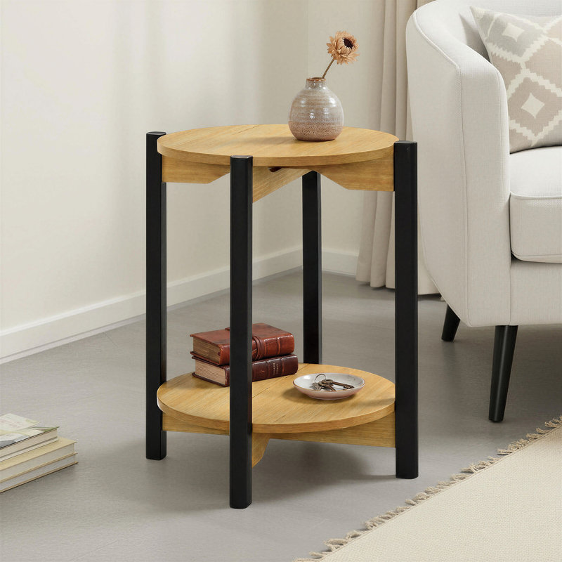 Robin End Table, Oak, Black