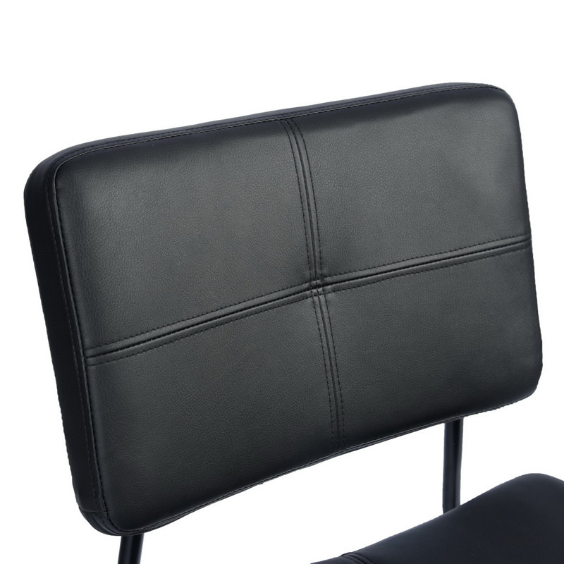 Chelsei Upholstered PU Leather Bar Stool for Kitchen Bistro Pub Armless Modern Bar Chair with Metal Base, Black