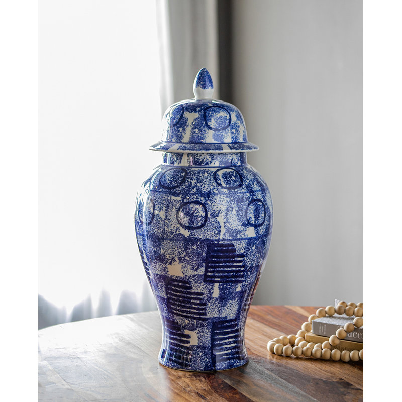 Lansberry Ginger Jar, 19.7" H x 10.2" W x 10.2" D