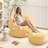 59" Yoga Chaise Lounge Chair, High-Density Memory Foam Floor Sofa in Brown Chenille, Yellow-1520163974