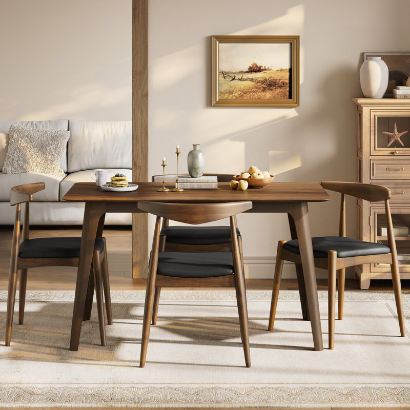 Ensemble de salle à manger 5 pièces, Noyer, Black/Walnut