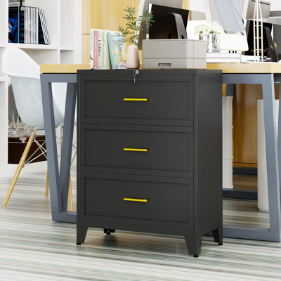 3 Drawer Metal Lateral Office File Storage Cabinet with Lock