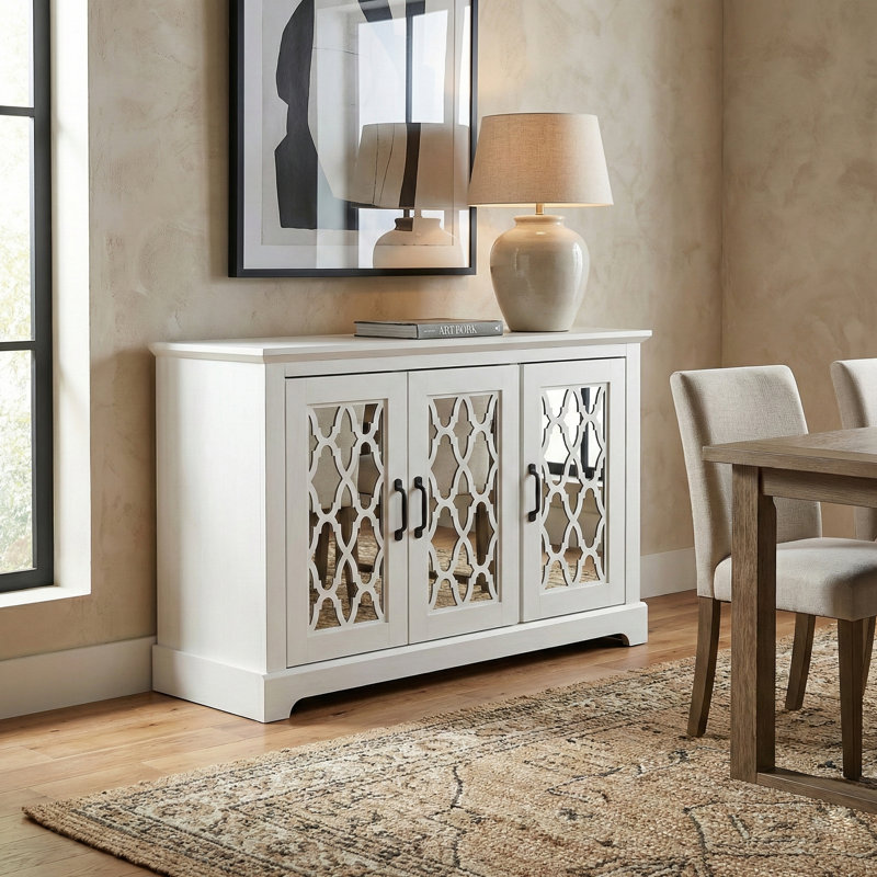 Buffet Chessani de 45,7 po de largeur, Blanc perle