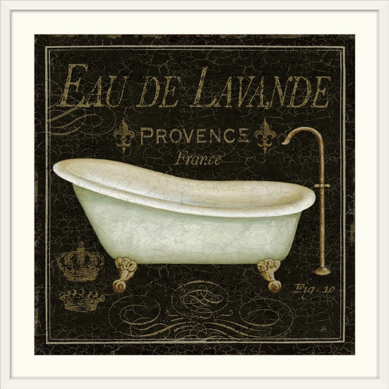 Impression de luxe «Bain De Luxe I» par Daphne Brissonnet, H 24 po x l 24 po x P 1 po, Cadre blanc