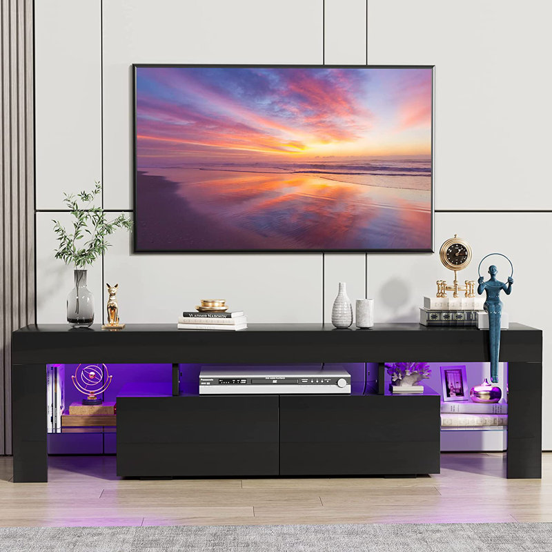 Manjesh  63'' Media Console, TV Stand for TV up to 70",Entertainment Center with LED Lights