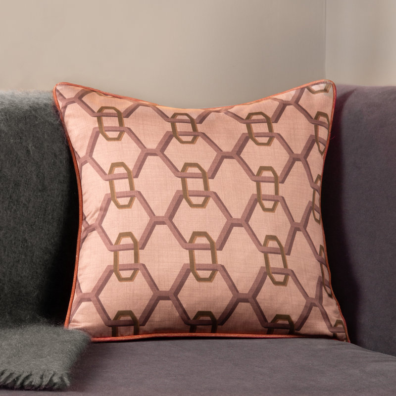 Stina Geometric Square Cushion, Pink