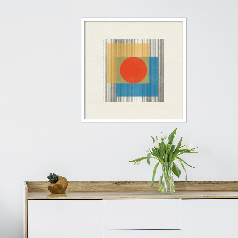 Midcentury Modern Object No 3 by Miuus, White, 25" H x 25" W x 1" D