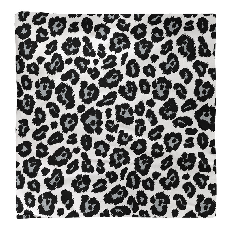 Cotton Animal Print Square Napkin, 22" x 22", White/Silver/Black