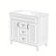 Meuble-lavabo simple 35,9 po avec plateau en bois massif Rahees-552810459