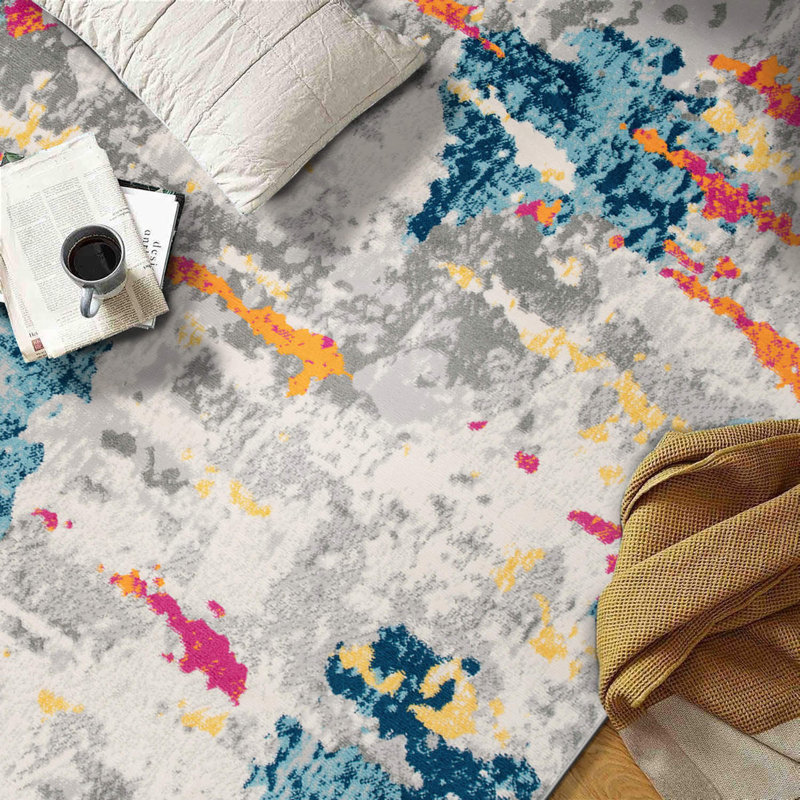 Riegelsville Abstract Indoor Rug, Rectangle 7'10" x 10'