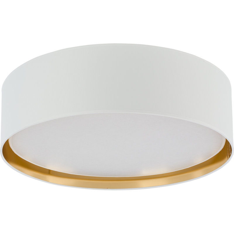 Banush Fabric Flush Mount, 17cm H x 60cm W x 60cm D, White