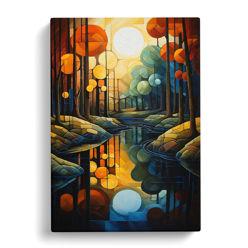 Pond Cubism No.2 - No Frame Print, 60cm H x 40cm W x 3cm D