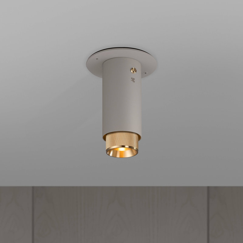 1 - Light Flush Mount, Brass, Stone