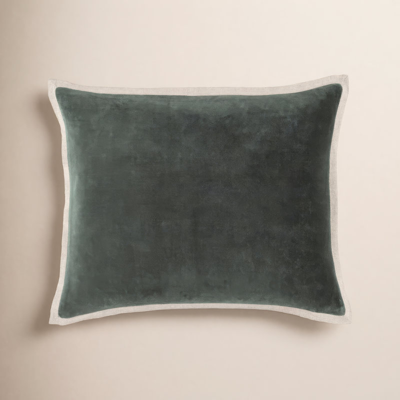 Gehry Velvet/Linen Decorative Pillow, Everglade, Rectangle 16"H x 20"W, Pillow Cover Only - No Insert