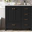 Ensemble de meuble-lavabo 36 po avec lavabo en céramique, armoire de rangement en bois massif, ensemble de meuble-lavabo autoportant avec 4 tiroirs et portes à fermeture douce