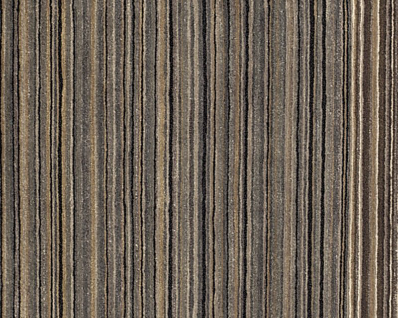 Spectrum Striped Hand-Knotted Wool Brown/Gray Area Rug, Rectangle 8' x 10', Brown/Gray