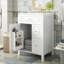 Meuble-lavabo de 24 po avec lavabo encastré en céramique, 1 porte à fermeture douce, tiroirs et poignées élégantes en aluminium avec portes, tablettes doubles sur une surface facile à nettoyer