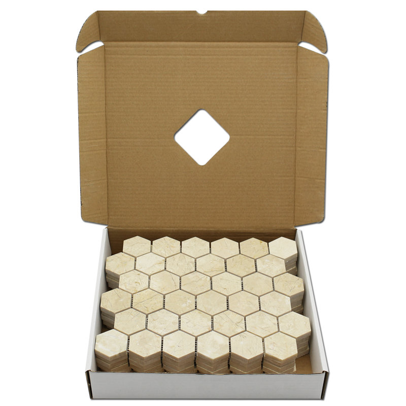 Hex Polished 2" x 2" Marble Honeycomb Mosaic Wall & Floor Tile