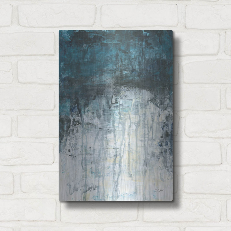 Art mural en métal luxueux «Glacial» par Courtney Prahl, 12 po x 16 po