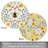 Floral Bee Reversible Round Easy Care Placemat 4-Pack