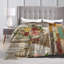 Couverture florale en bois, pivoine, aquarelle, fleur, papillon, rétro, classique, classique, Tour Eiffel, flanelle ultra douce-135326805