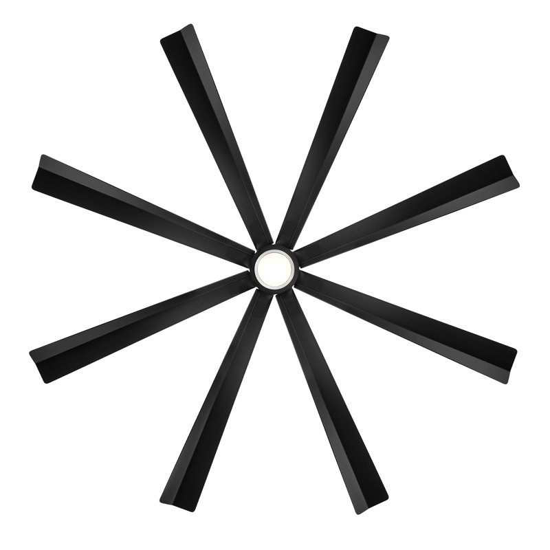 Size Matters 8-Blade Smart Ceiling Fan, 84", No, Matte Black