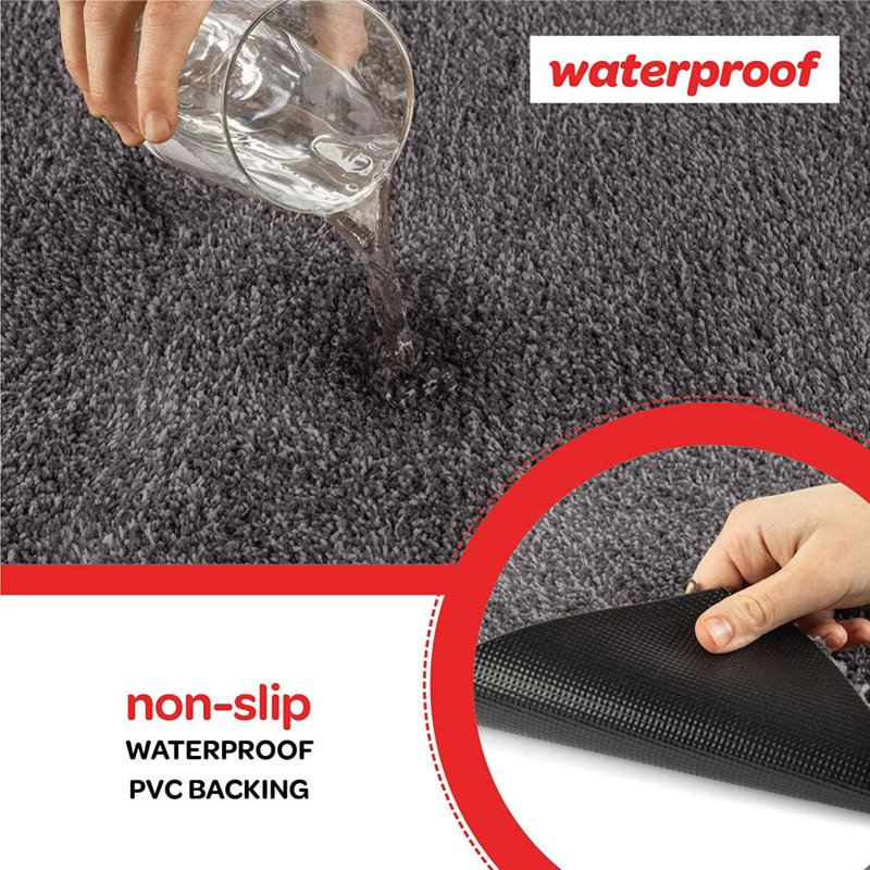 Gray Non-Slip PVC Backing Outdoor Doormat
