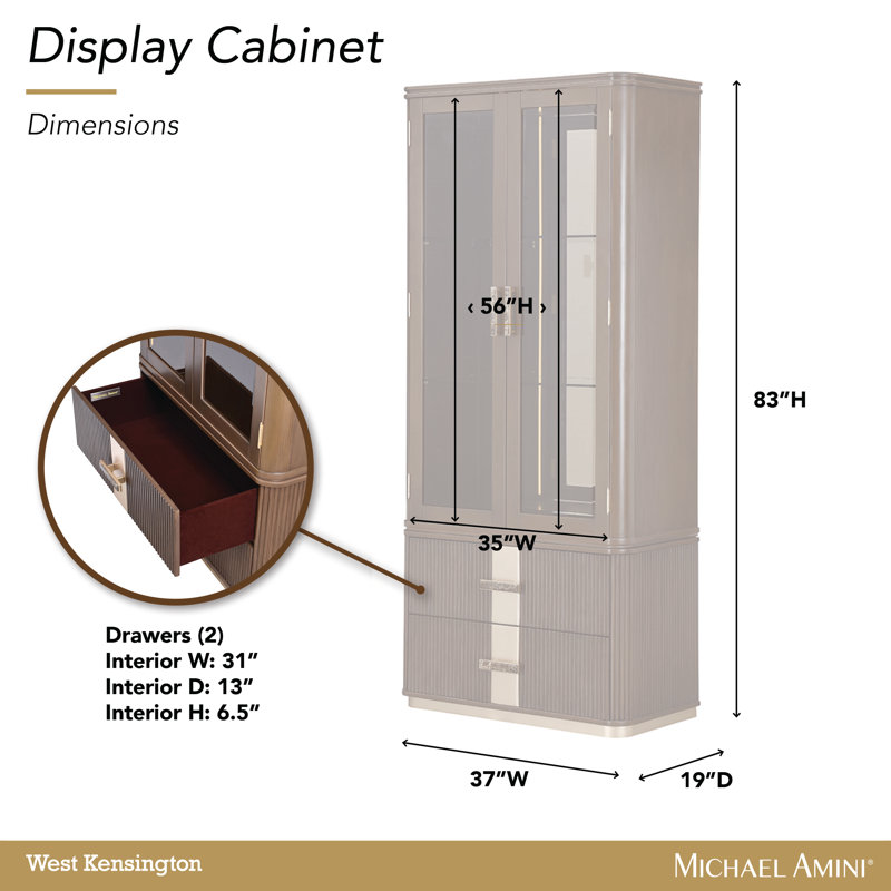 West Kensington Display Cabinet, Brown