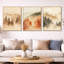 «Sand Forest Veil - Cream Forest», ensemble de 3 reproductions sur toiles encadrées-129013291-129013287