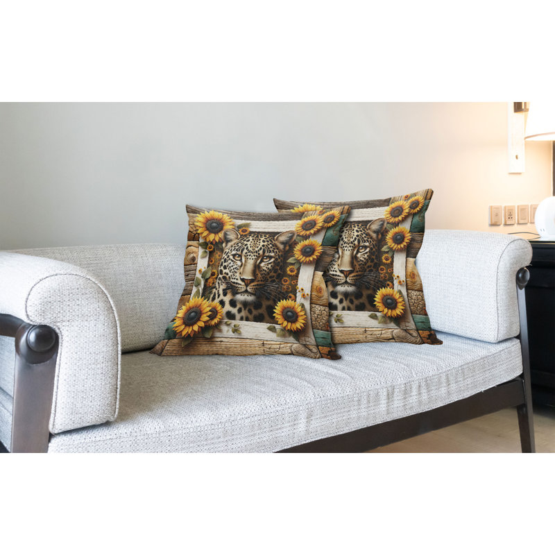 Coussin décoratif réversible en tissu, Carré, H 16 po x l 16 po