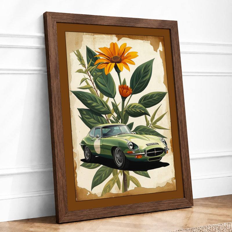 Flower and Machine Eclectic - Framed Print, Walnut, A4 - 29.7 x 21.0 cm